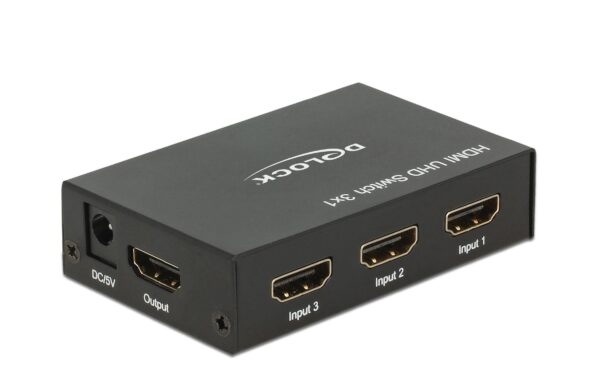 779333_1 - Mediatech Delock 3 Port HDMI Switch, aktiv verstärkt Manuel+Fernbedienung, 3840x2160@60Hz