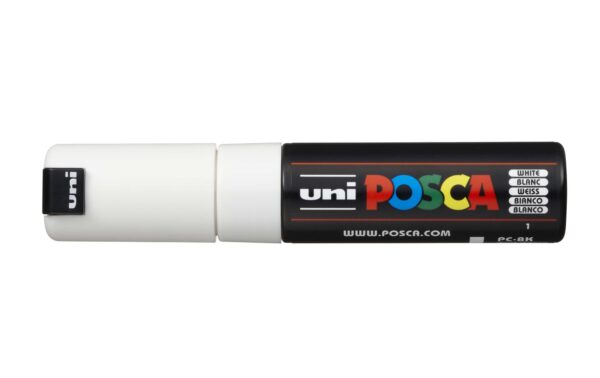 Uni POSCA Marker PC8K Keilspitze 8 mm weiss