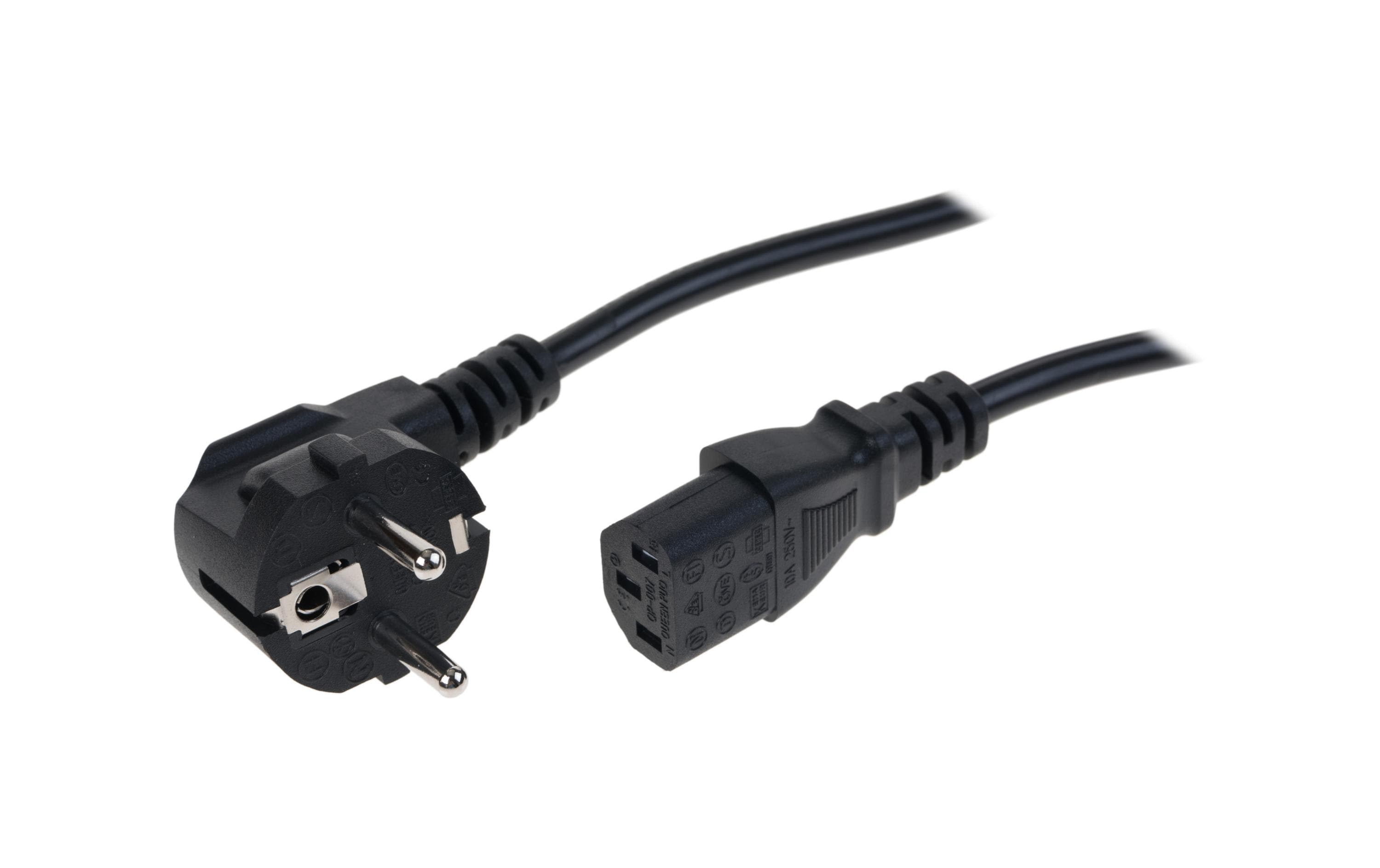 Diggelmann Netzkabel International Schuko 90° - C13 2.0 m, schwarz, 3x 0.75mm2 H05VV-F 3G kaufen | Mediatech.ch