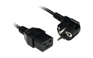 Netzkabel International Schuko 90° - C19 2.0 m, schwarz, 3x 1.00 mm2 H05VV-F 3G