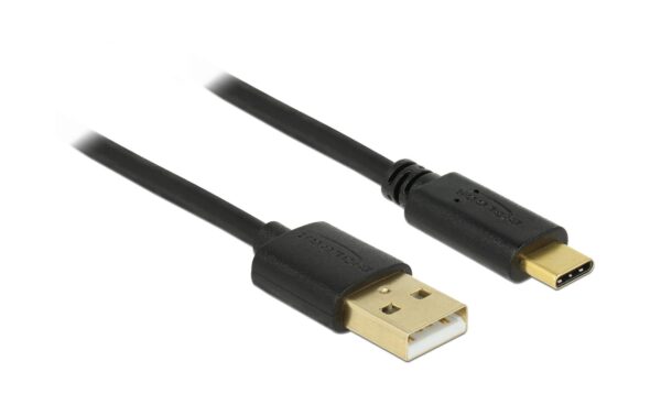 Delock USB2.0-Kabel A-TypC: 4m, schwarz max. 480Mbps, A auf Typ-C kaufen | Mediatech.ch