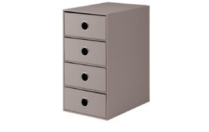 Rössler S.O.H.O. 4er Schubladenbox taupe A5, 25x18x32cm