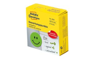 Avery Zweckform Bewertungspunkte Gesicht 19mm, grün