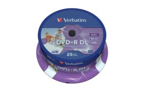 Verbatim DVD+R 8x Double Layer 8.5GB,25Sp bis 8-fach, bedruckbar