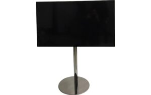 Audioraq TV Ständer Edelstahl Chrom 100cm hoher Ständer für TVs bis 40 Kg