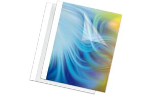 50 Stk. Thermo-Bindemappen Standard, 20mm 151-200 Blatt,weiss, Front PVC, Glanzrücken