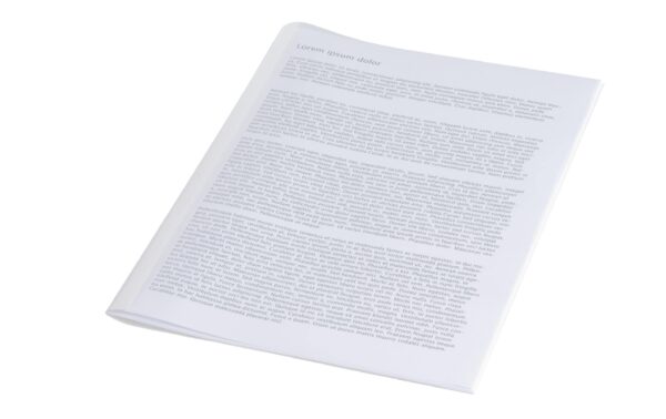50 Stk. Thermo-Bindemappen Standard, 20mm 151-200 Blatt,weiss, Front PVC, Glanzrücken