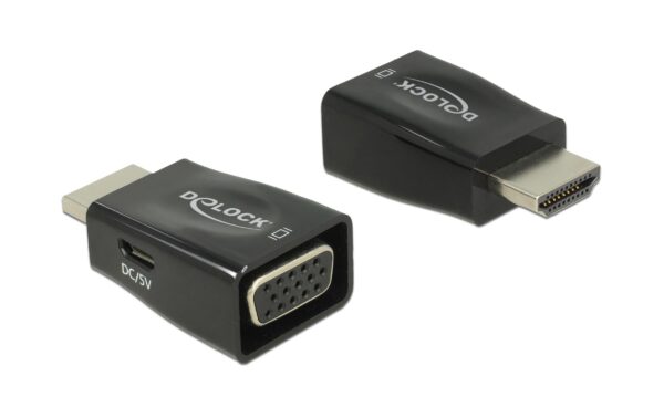 801177 - Mediatech Delock Monitoradapter HDMI-A zu VGA-Bu schwarz HDMI-A Stecker zu VGA 15pin Buchse kaufen | Mediatech.ch