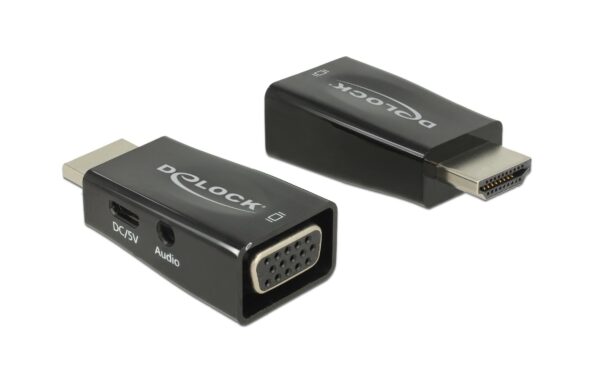 801178 - Mediatech Delock Monitoradapter HDMI-A zu VGA mit Audio HDMI-A Stecker zu VGA Buchse kaufen | Mediatech.ch