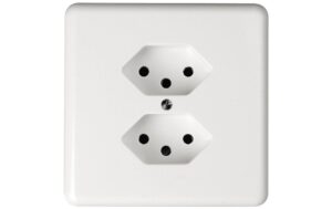 Steffen Steckdose 2xT13, UP, weiss Komplettset mit Rahmen