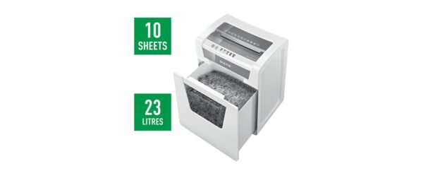 803007_2 - Mediatech Leitz Aktenvernichter IQ Office P-5, 10 Blatt, grau/weiss
