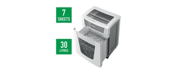 803009_2 - Mediatech Leitz Aktenvernichter IQ Office Pro P-5+, 7 Blatt, grau/weiss