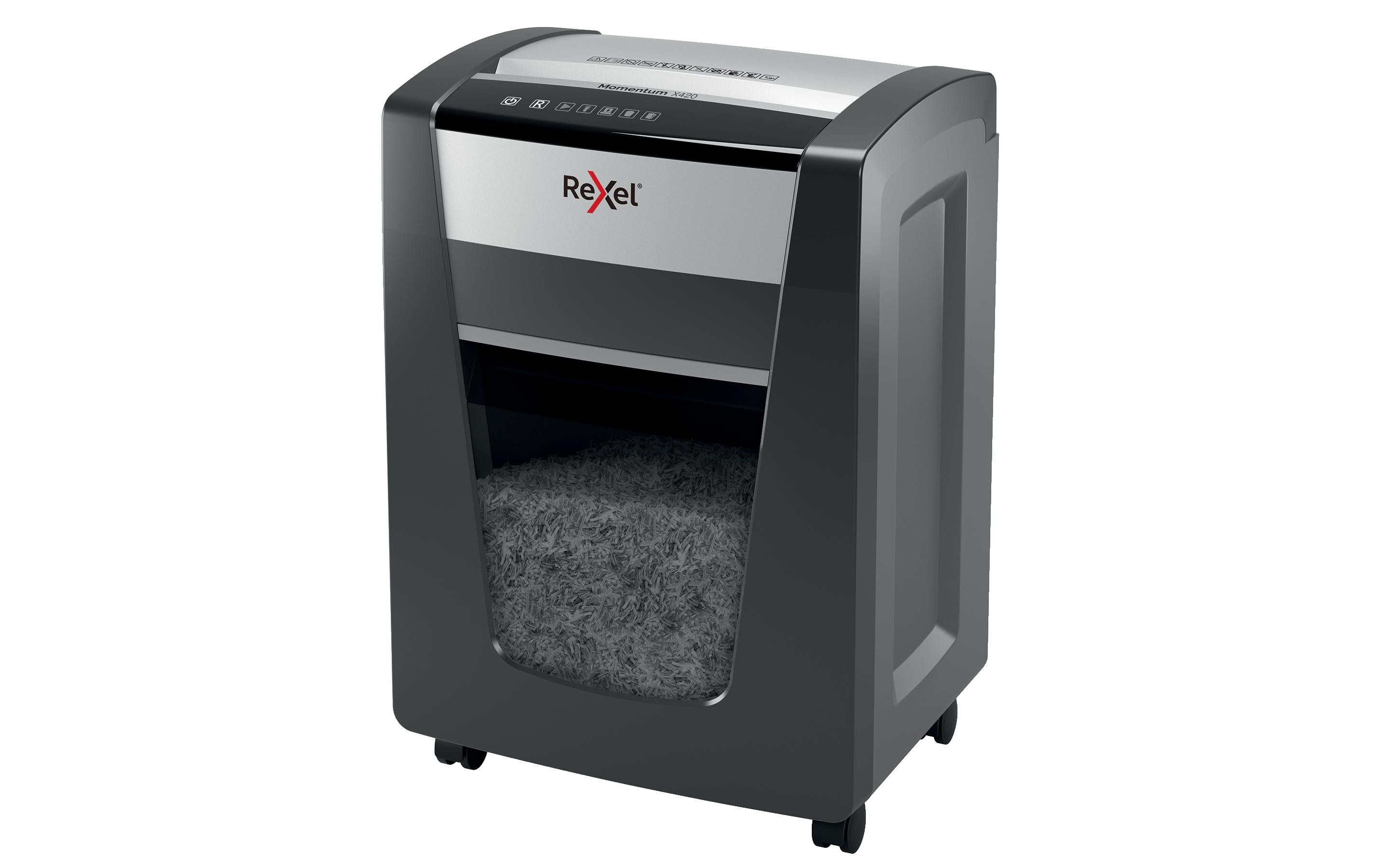 803023_1 - Mediatech Rexel Aktenvernichter Momentum x420 P-4, 20 Blatt, schwarz