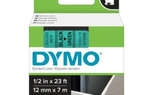 Dymo Schriftband D1, 12mm x 7m, Band: grün Schrift: schwarz - für alle LabelManager