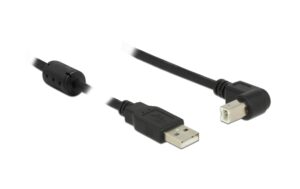 Delock USB2.0-Kabel A-B: 50cm, schwarz USB-B Seite 90°gewinkelt kaufen | Mediatech.ch