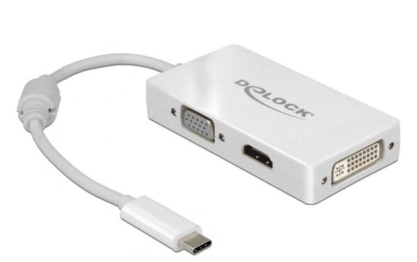 814747 - Mediatech Delock Adapter USB Type-C Stecker VGA / HDMI / DVI Buchse weiß kaufen Schweiz | Mediatech.ch