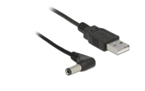 Delock USB2.0-Stromkabel A-5VOLT, 1.5m, schwarz Hohlstecker 5.5mm/2.5mm gewinkelt kaufen | Mediatech.ch