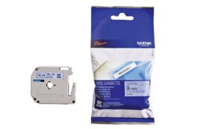 Brother P-touch Farbband M-K521, M-Band nicht laminiert,schwarz auf blau, 9mm, 8m