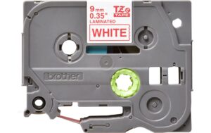 Brother P-touch Schriftband TZ-222, TZ-Band laminiert, rot auf weiss, 9mm, 8m