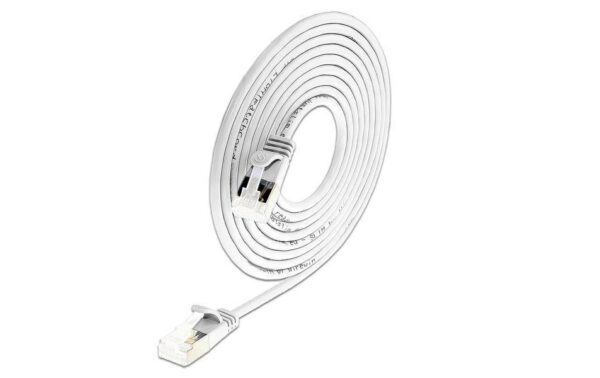 Slim Wirewin Patchkabel: U/FTP, 1.0m, weiss Cat.6A, LSOH, Klinke nicht brechbar, 3.8mm
