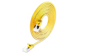 Slim Wirewin Patchkabel: U/FTP, 10cm, gelb Cat.6A, LSOH, Klinke nicht brechbar, 3.8mm
