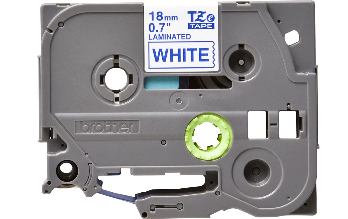 Brother P-touch Schriftband TZe-243,TZ-Band laminiert,blau auf weiss, 18mm, 8m
