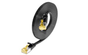 Slim Wirewin Patchkabel: U/FTP,5.0m,schwarz Cat.6A, geschirmt, PVC, flach, 1.85x6mm