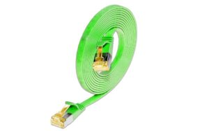 Slim Wirewin Patchkabel: U/FTP, 10cm, grün Cat.6A, geschirmt, PVC, flach, 1.85x6mm