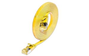 Slim Wirewin Patchkabel: U/FTP, 2.0m, gelb Cat.6A, geschirmt, PVC, flach, 1.85x6mm