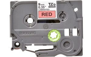8246 - Mediatech Brother P-touch Schriftband TZe-421,TZ-Band laminiert,schwarz auf rot, 9mm, 8m