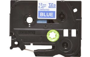 Brother P-touch Schriftband TZe-535, TZ-Band laminiert, weiss auf blau, 12mm, 8m