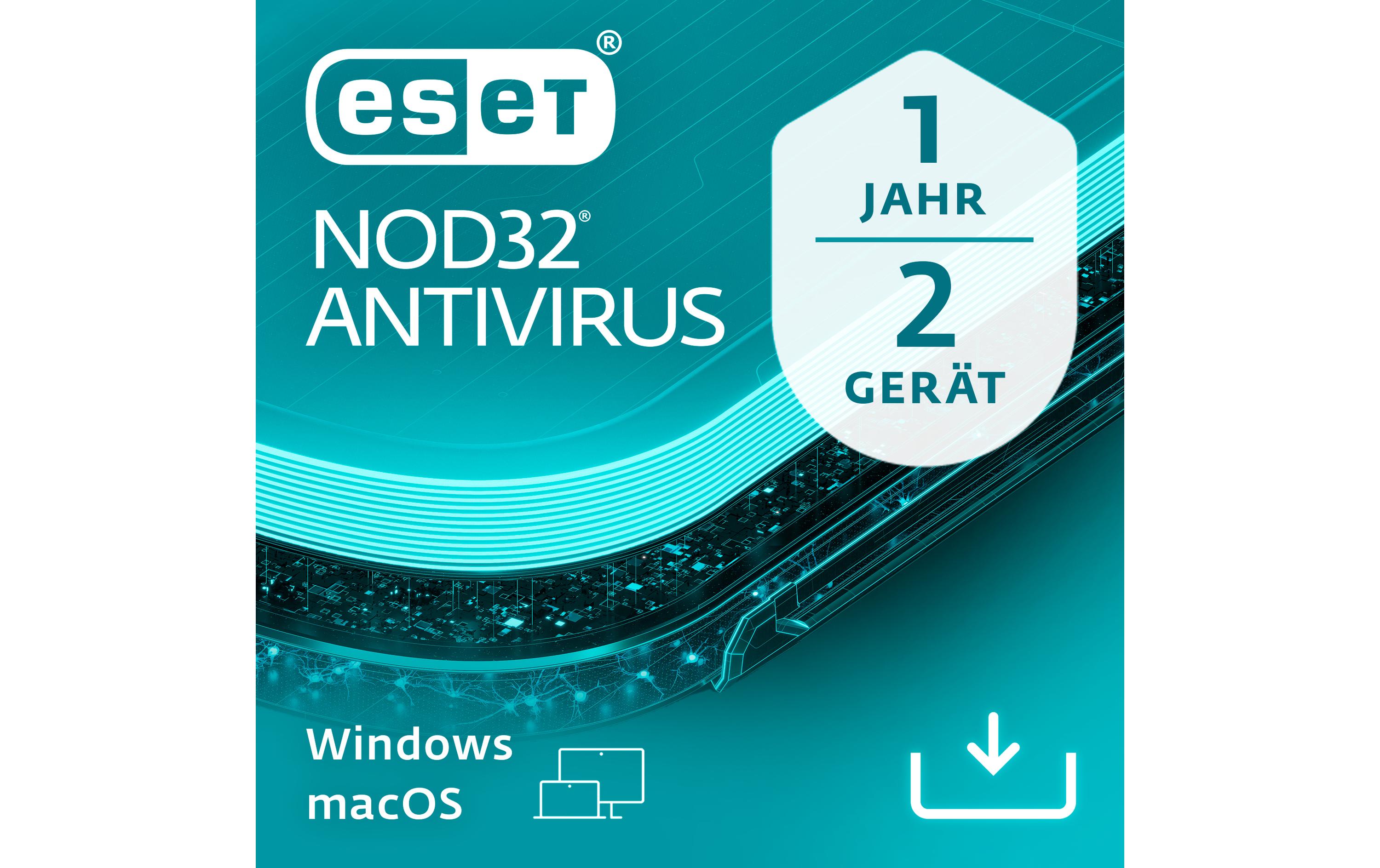 ESET NOD32 Antivirus Voll, 1yr, 2us, ML