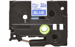 Brother P-touch Schriftband TZe-555,TZ-Band laminiert,weiss auf blau, 24mm, 8m