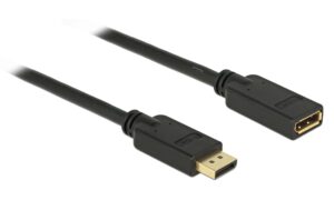 Delock, Kabel DisplayPort, 15 m Verlängerun 15m, Schwarz, max. 3840 x 2160 @ 60 Hz