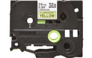 Brother P-touch Schriftband TZe-C51, TZ-Band fluoreszierend, schwarz auf gelb, 24mm, 5m