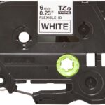 Brother P-touch Schriftband TZeFX211 laminiert,schwarz auf weiss, 6mm, 8m