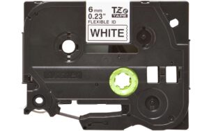 Brother P-touch Schriftband TZeFX211 laminiert,schwarz auf weiss, 6mm, 8m
