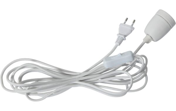 Star Trading Kabelleuchte GLAZE m. Switch 5M E27 Weiss Textilkabel Indoor, 500cm x 6cm kaufen | Mediatech.ch