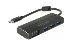 Delock USB 3.1 Gen1 Adapter Type-C Stecker 3x USB Typ-A + 1x VGA kaufen Schweiz | Mediatech.ch