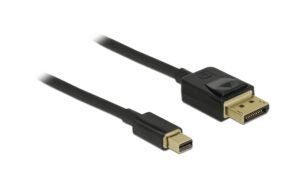 836877 - Mediatech Delock Mini-DP auf DP, 1m, V1.4, 8K support Mini-Displayport zu Displayport, schwarz