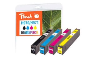 838793 - Mediatech Peach Tinte HP No 970/971 MultiPack, bk,c,m 1x110, 3x45 ml, 5950,4865,3775,3720 Seiten