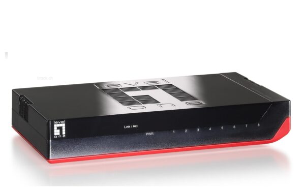 83913 - Mediatech LevelOne GSW-0807_V2: 8Port Switch 1Gbps AutoUplink, ext. NT, lüfterlos kaufen Schweiz | Mediatech.ch