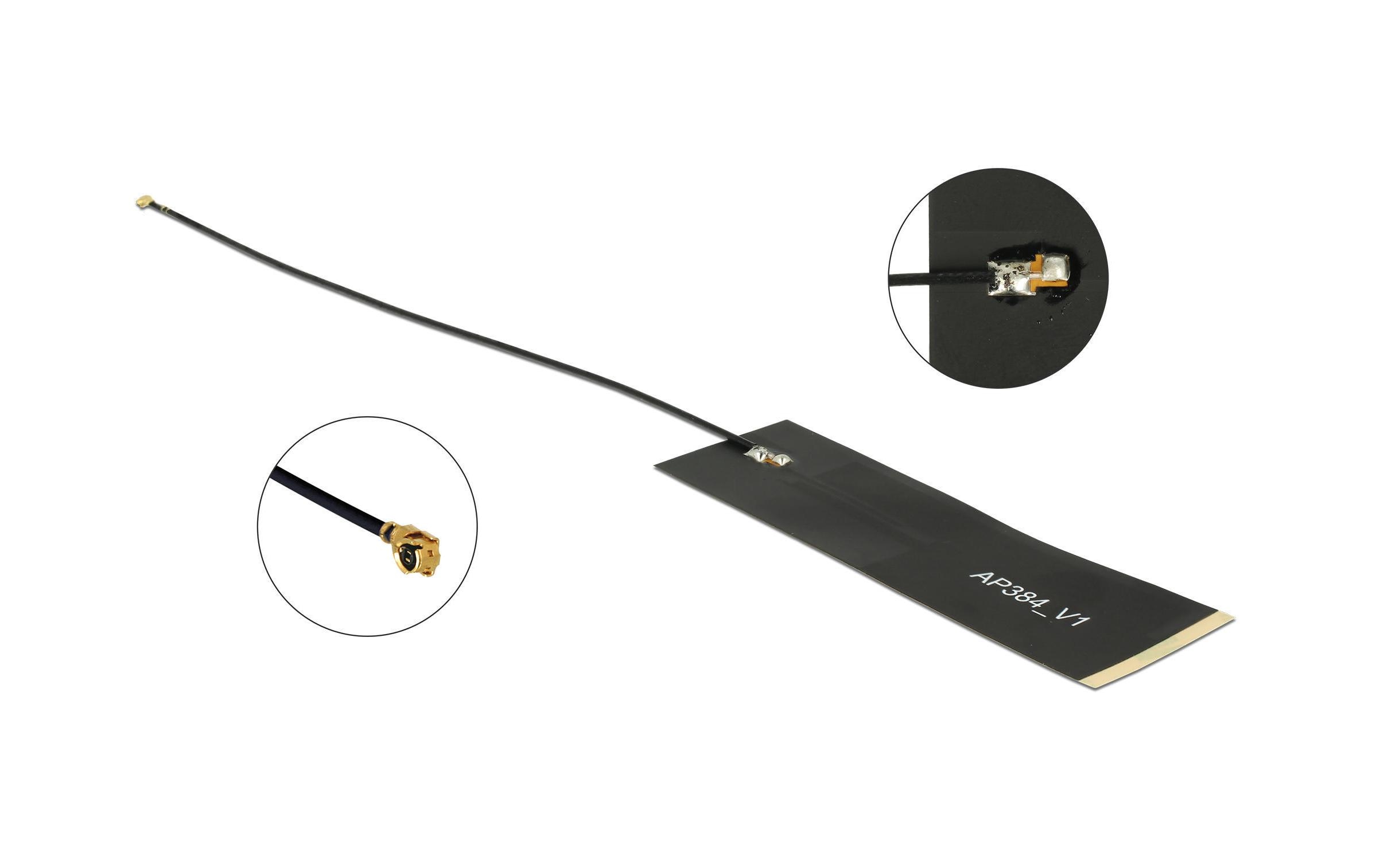 Delock LoRa/MHF Antenne, SMA-Stecker, schwarz 1.68dBi Gewinn, Klebemontage kaufen | Mediatech.ch