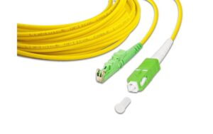 Lightwin LWL HQ Simplex Patchkabel, 1m Singlemode 9/125µm, E2000/APC-SC/APC, OS2