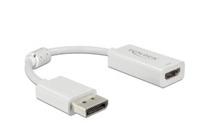 Monitoradapter DP zu HDMI, passiv, HDR, 4K DP Stecker zu HDMI-Bu, 10cm, weiss