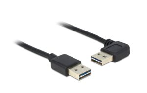 Delock USB2.0 Easy Kabel, A-St.-A.St., gewinkelt 2m, Stecker beidseitig einsteckbar, schwarz kaufen | Mediatech.ch
