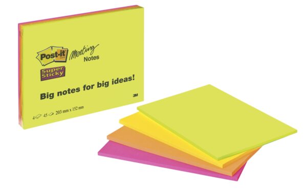 3M Post-it Super Sticky Grossformate 4 Blocks à 45 Blatt - 149 x 200mm