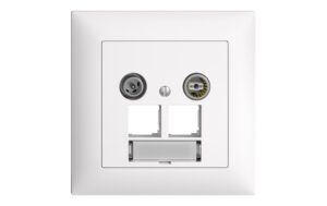 Feller UP-Multimediadose EDIZIOdue Easynet 11dB, 2xRJ45 weiss