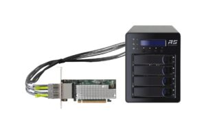 Highpoint SSD6540 NVME RAID-StorageSolution PCI-Ex16, 2xSFF-8644 Kabel, U.2 4-Bay Case