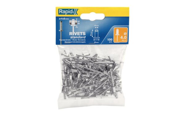 Rapid Blindnieten Standard ALU 4x8mm 100 St., Beutel